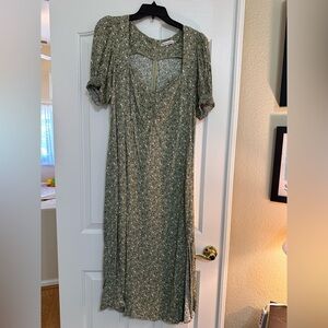 Reformation green floral dress, size 16